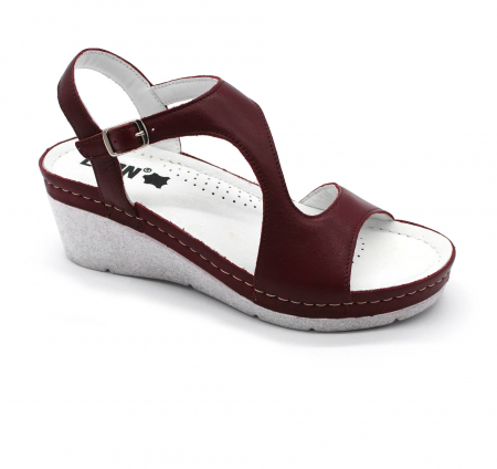 Sandale de piele naturală - Sandale Leon 1050 bordo - dama