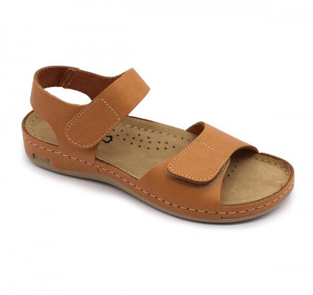 Sandale de piele naturală - Sandale Leon 963 maro - dama