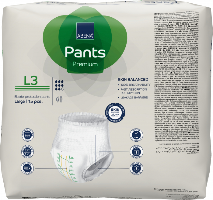 Scutece tip chilot pentru adulti Abena Pants Premium 15 Buc, Absortie 2400 ml [3]