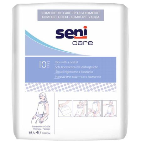 Bavete cu buzunar Seni 60×40 cm 10 buc/pachet