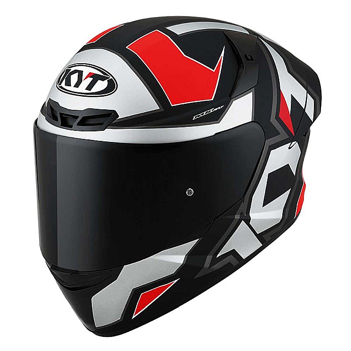 Casca moto KYT TT-Course Electron Matt Grey-Red [2]