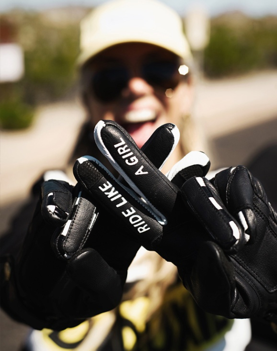 Manusi moto de piele Eudoxie pentru femei [6]