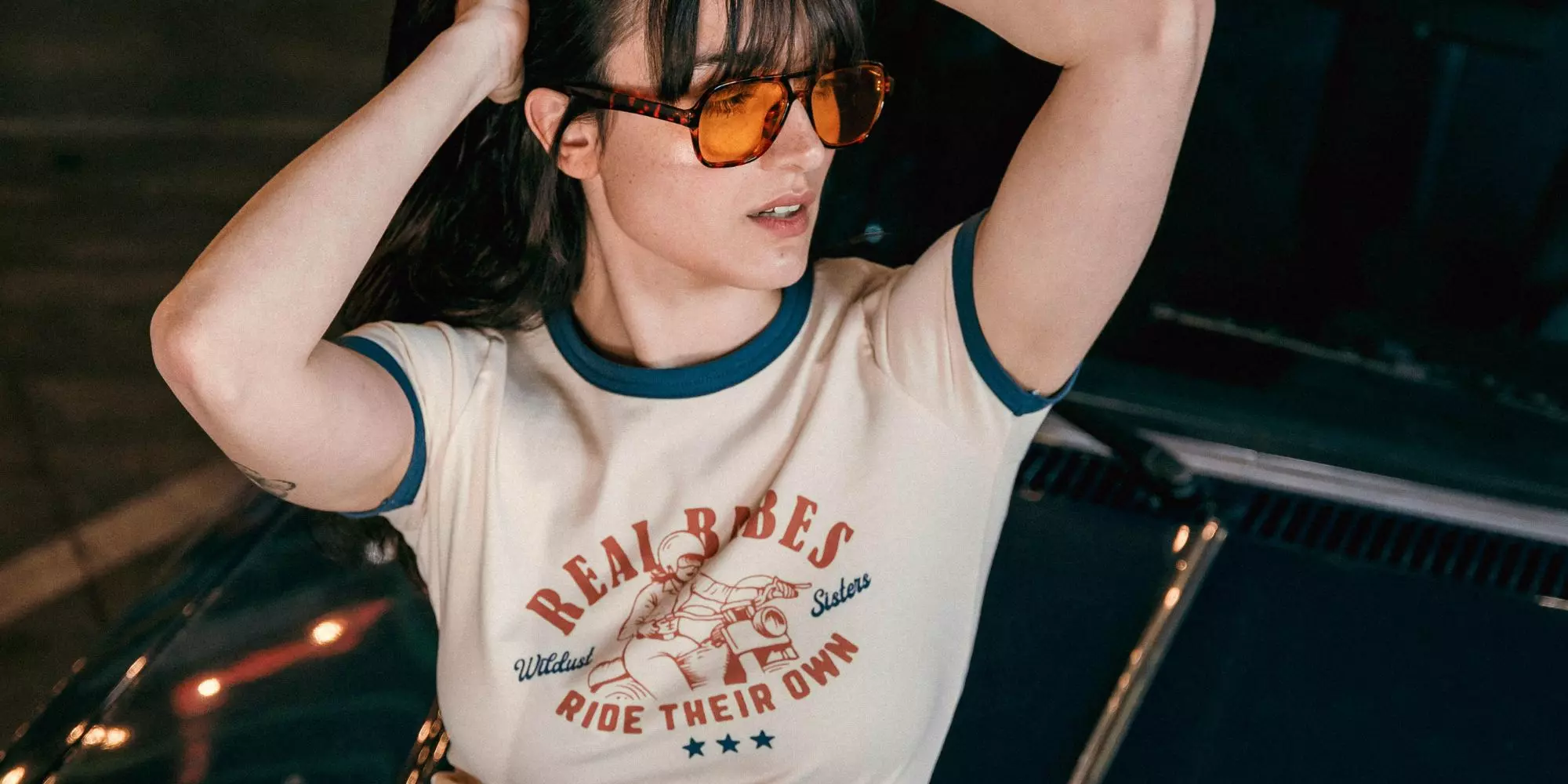 Tricou Ringer WILDUST SISTERS "REAL BABES RIDE THEIR OWN" [3]