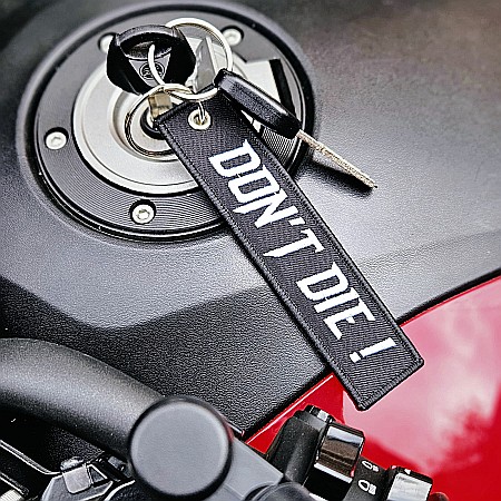 Accesorii Moto - breloc moto textil BNF Don't die!