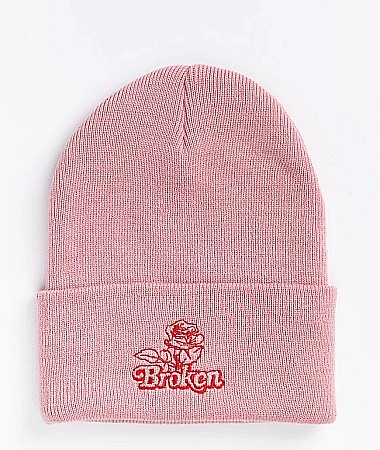 Accesorii - Caciula BROKEN PROMISES Thank you Beanie Pink