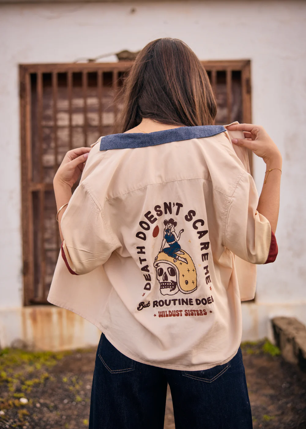 Cămașă Damă Wildust Scary Routine – Stil Workwear Retro Ecru [2]
