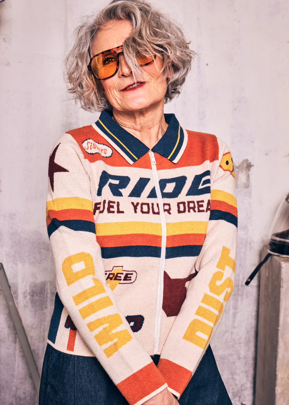 GIRL POWER - Cardigan Moto Vintage Wildust – Fast Track – Stil Racing Retro Dama
