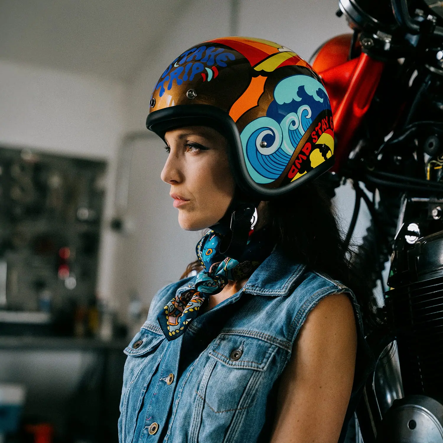 Cască Moto Fibră de Sticlă DMD Jet Retro Trip ECE 22.06 [4]
