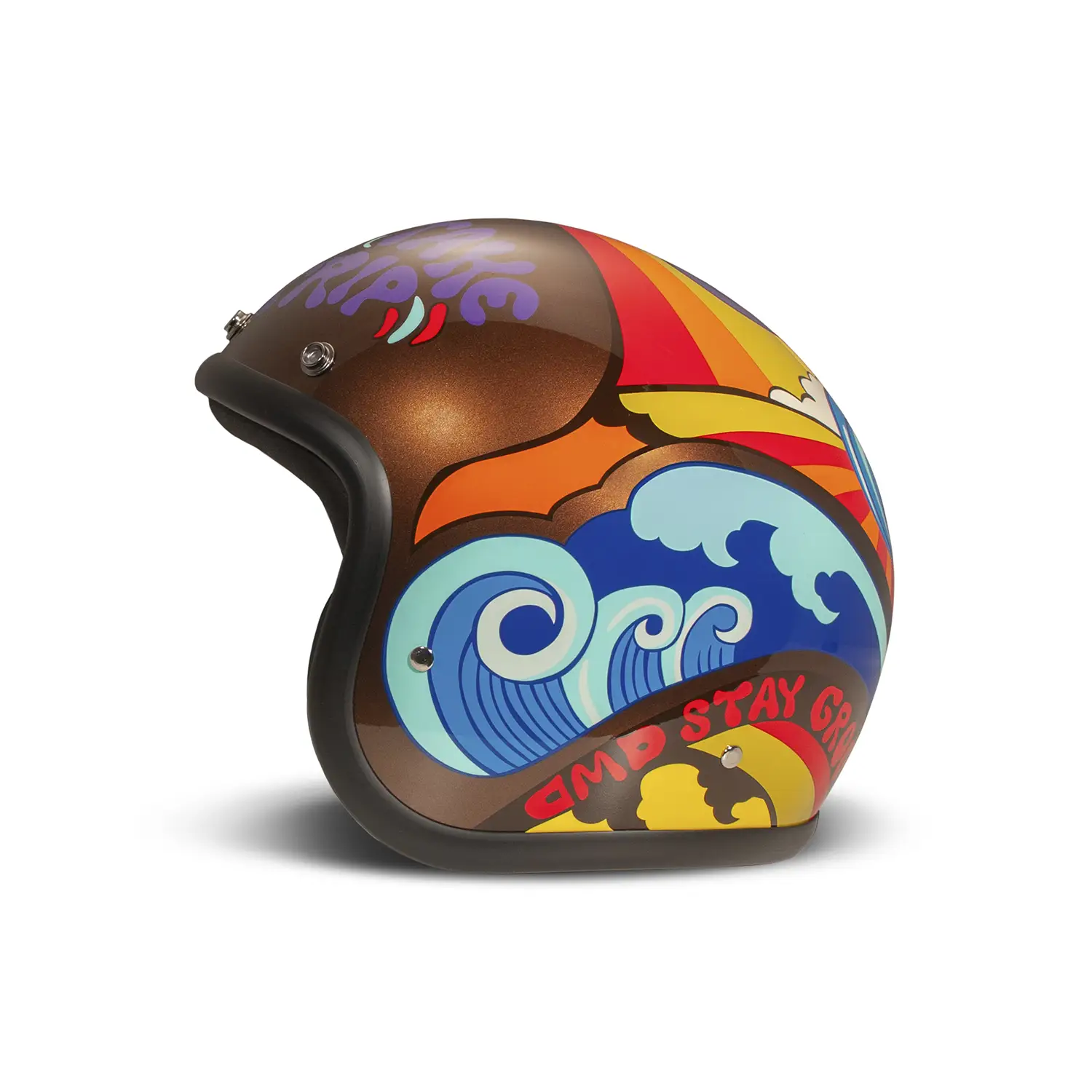 Casti OPEN FACE - Cască Moto Fibră de Sticlă DMD Jet Retro Trip ECE 22.06