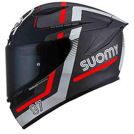 Casti - Casca SUOMY Racing Track-1 Ninety Seven Matt Gunmetal/Red/E06