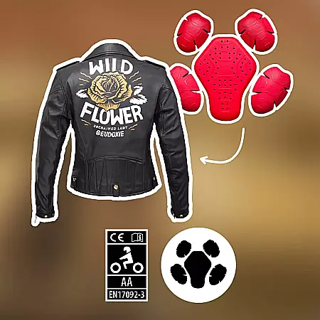 geaca moto de dama din piele Eudoxie [5]