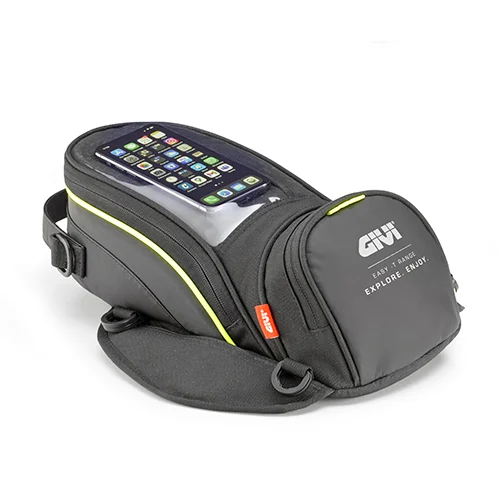 Genti moto - Tank Bag universal Givi – 6L, cu magneți, buzunar smartphone și husă de ploaie