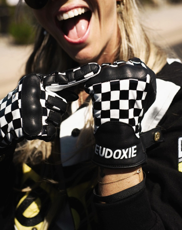 Manusi moto de piele Eudoxie pentru femei [4]