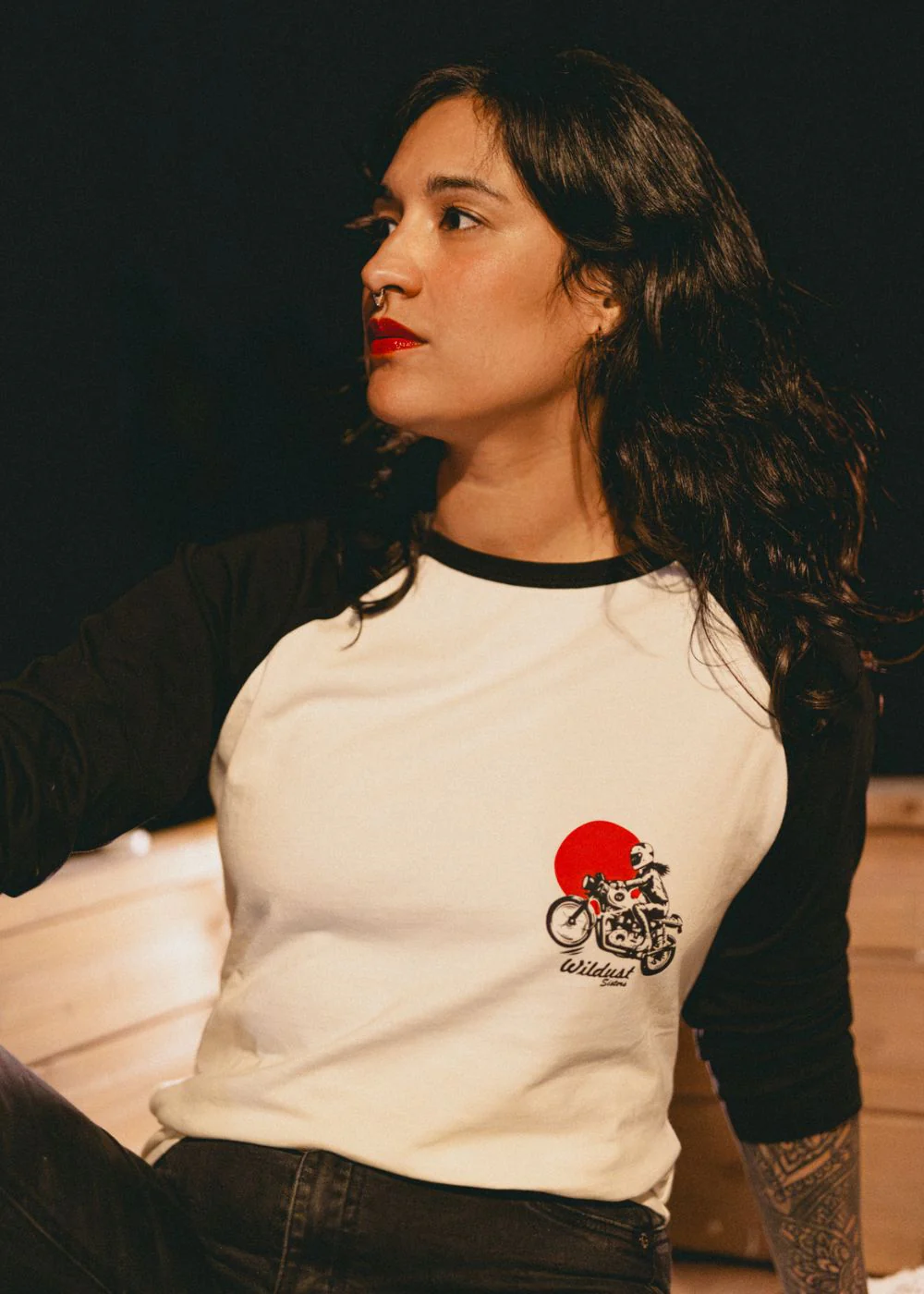 Imbracaminte - Tricou Baseball Wildust Sisters - Rebel Moto Witches Retro