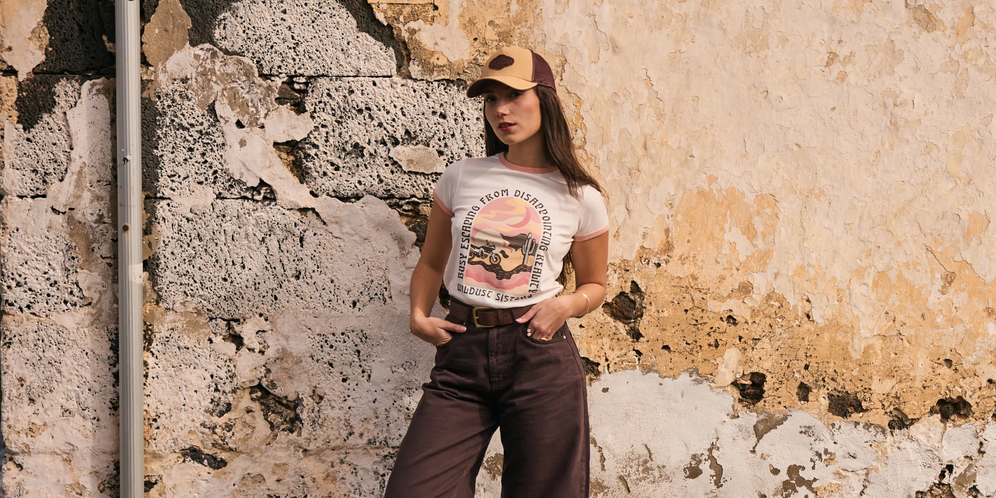 Tricou Moto Dama Wildust – Sunset Ride – Stil Retro Ringer & Western [2]