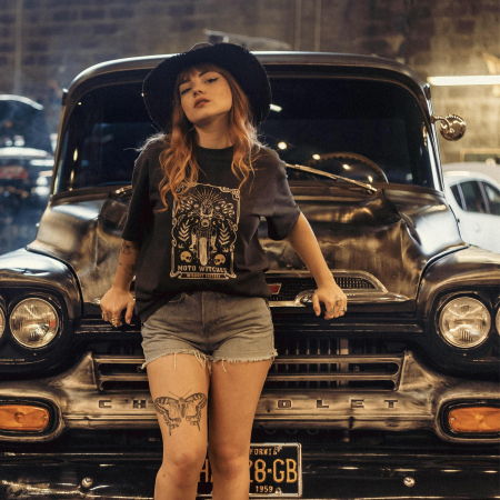 Tricou WILDUST SISTERS Moto Witches - Bumbac Negru & Vibe '70s [2]