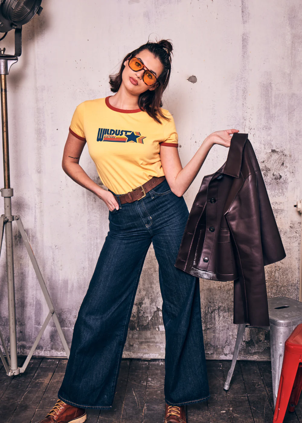 Imbracaminte - Tricou Moto Dama Wildust Racing – Stil Retro 70s