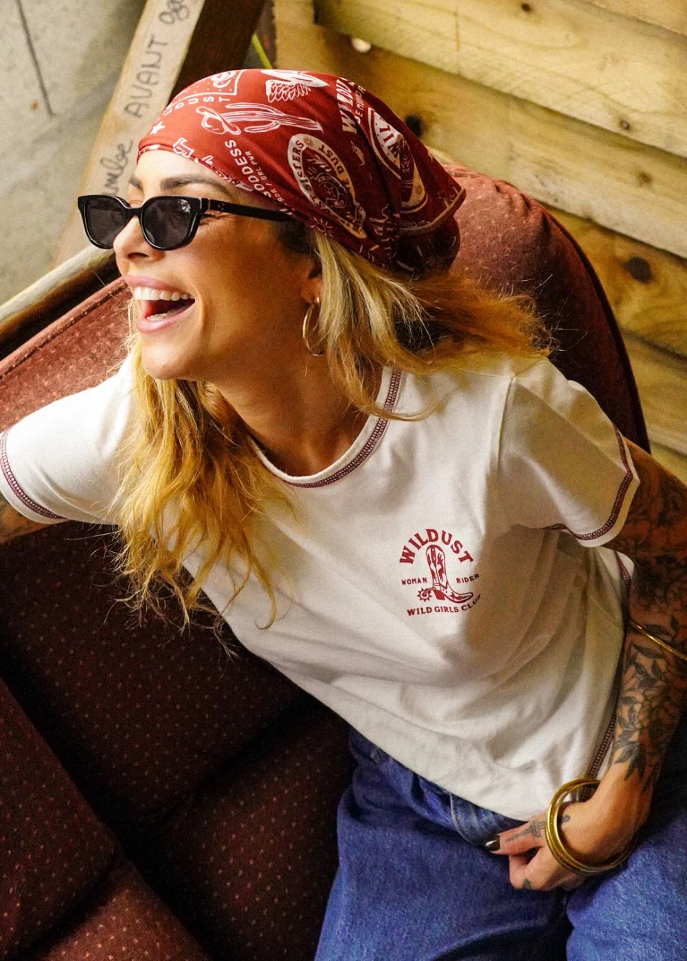 Imbracaminte - Tricou Ringer Retro '70s WILDUST SISTERS "See Ya in Hells"