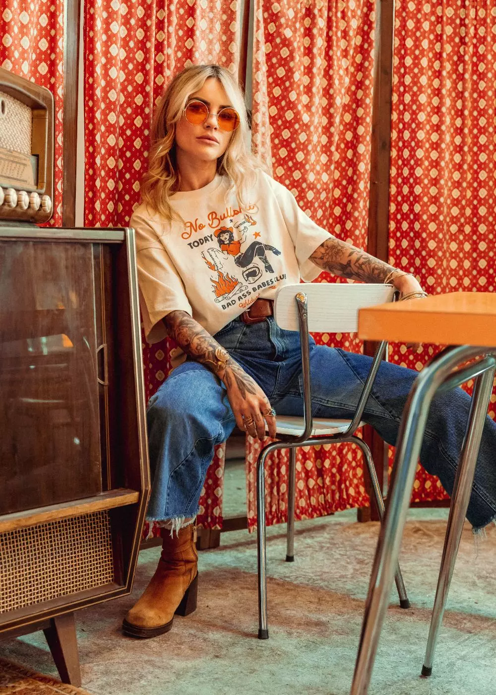 Tricou Wide Fit Cowgirl WILDUST SISTERS "NoBullshit" [2]