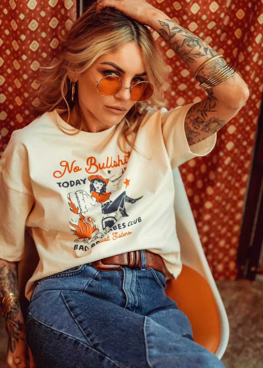 Tricou Wide Fit Cowgirl WILDUST SISTERS "NoBullshit" [1]