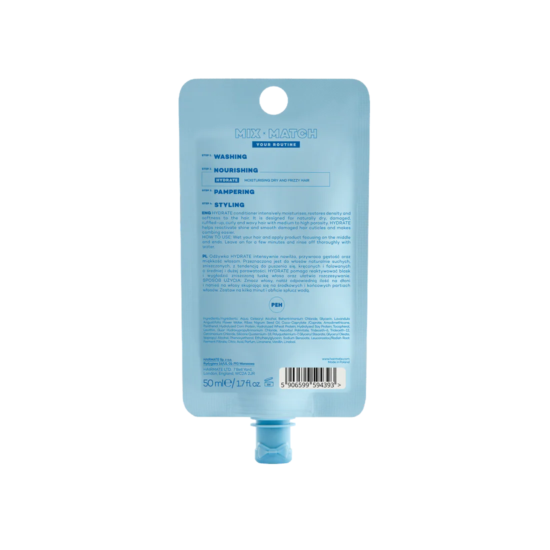 HYDRATE BALSAM pentru par, hidratare intensa, reface densitatea si matasimea parului, HAIRMATE, 50ml [2]
