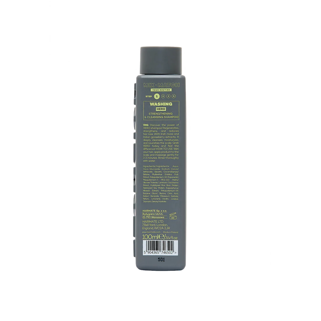 HERO SAMPON fortifiant pentru prevenirea caderii parului, HAIRMATE, 100ml [3]