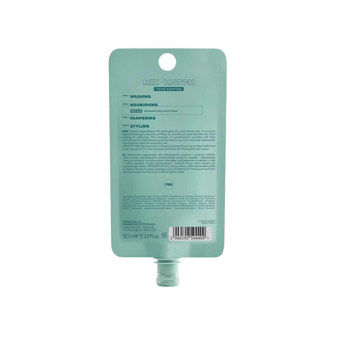 REPAIR BALSAM pentru par, regenerare si refacere maxima, HAIRMATE, 50ml [2]
