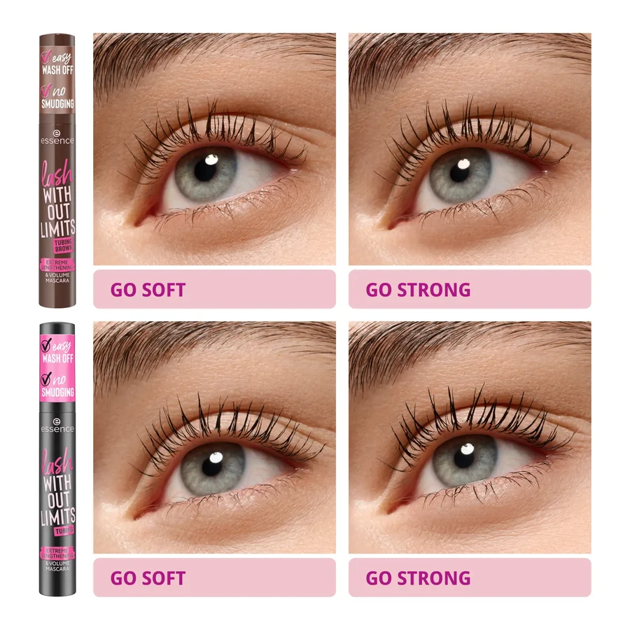 Mascara lash WITHOUT LIMITS TUBING BROWN EXTREME LENGTHENING & VOLUME, essence [4]