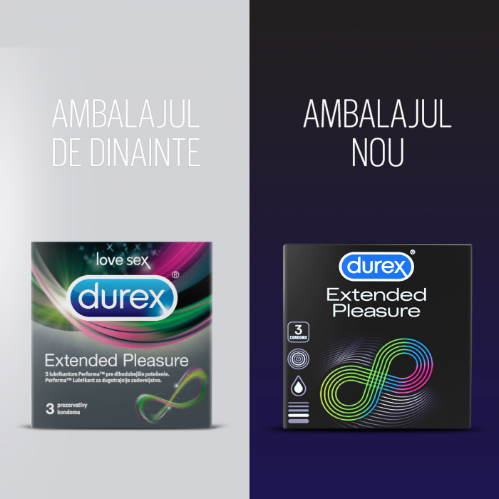 Prezervative Extended Pleasure, 3 buc, Durex [2]