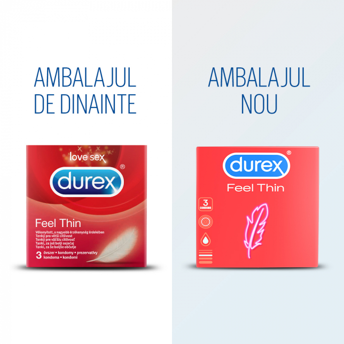 Prezervative Feel Thin 3 bucati, Durex [2]