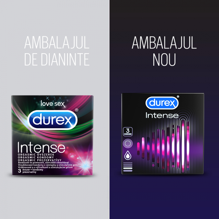 Prezervative Intense Orgasmic, 3 bucati, Durex [2]
