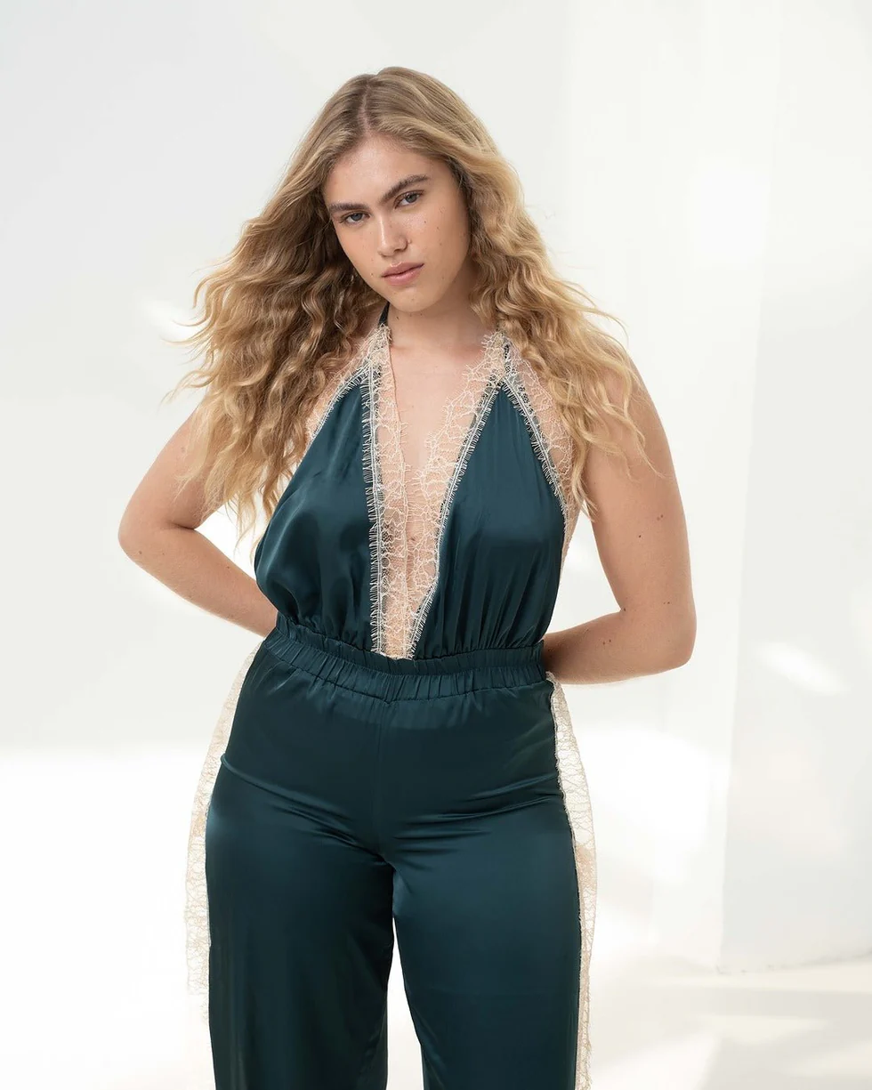 Salopetă din mătase Luna albastru Petrol, Noblesse Oblige [2]