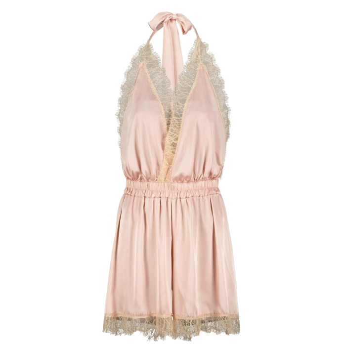 Salopetă scurtă din mătase Luna roz Pal, Noblesse Oblige [2]