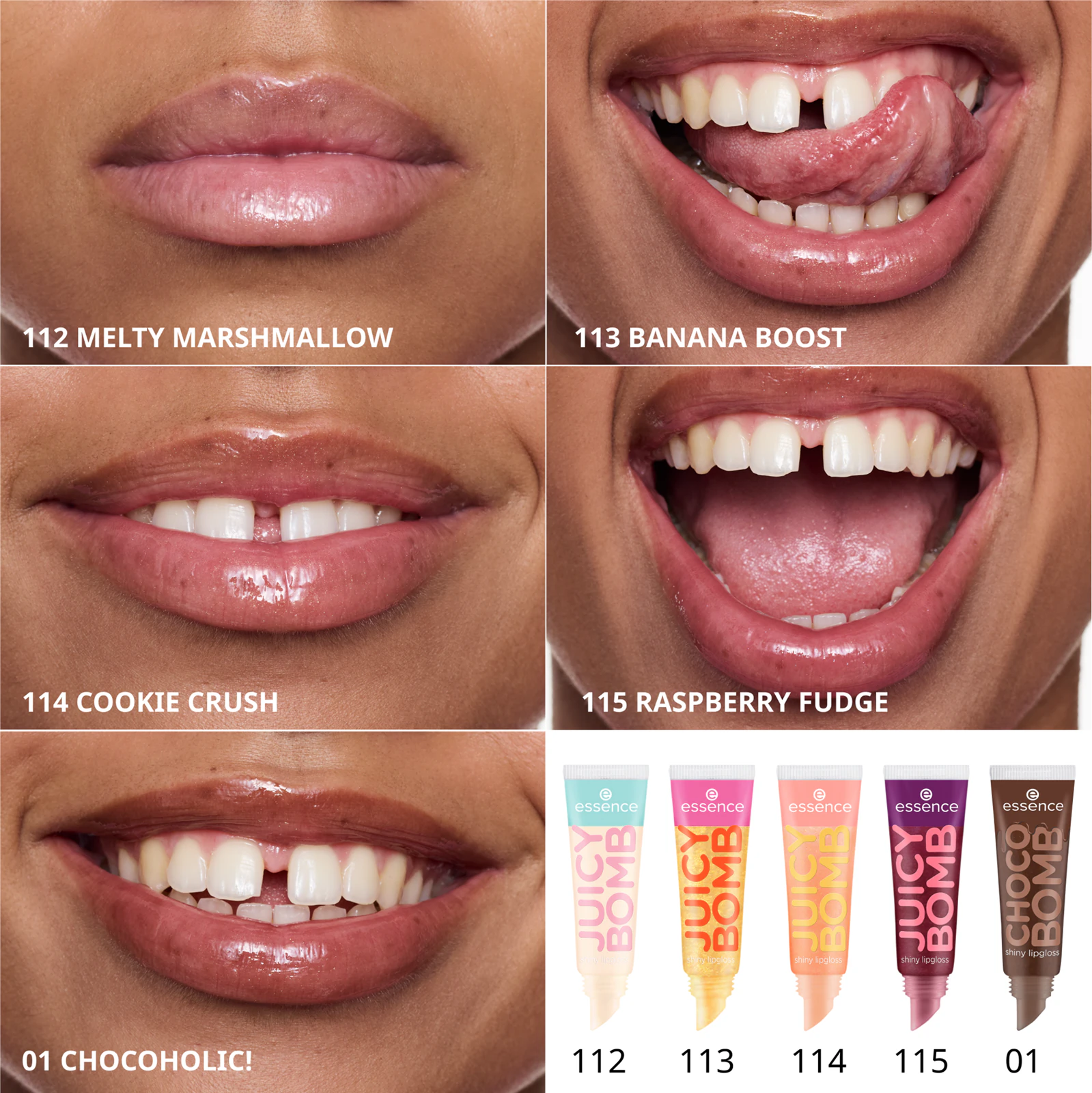 Set luciuri de buze stralucitoare, essence, JUICY BOMB sweet treats edition 04 - Sugar Coated, 1 buc [3]
