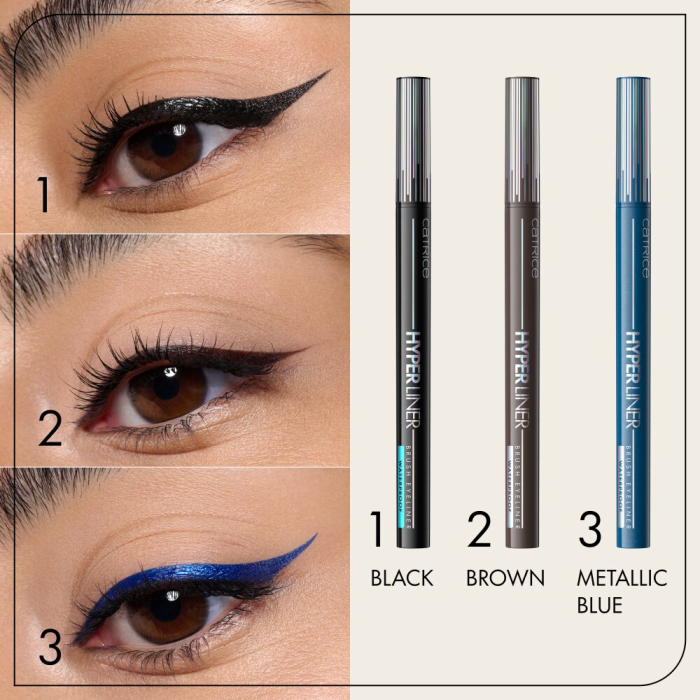 Tuș pentru ochi rezistent la apă Hyper Liner tip pensulă - 020 Dark Mocca, Catrice [9]