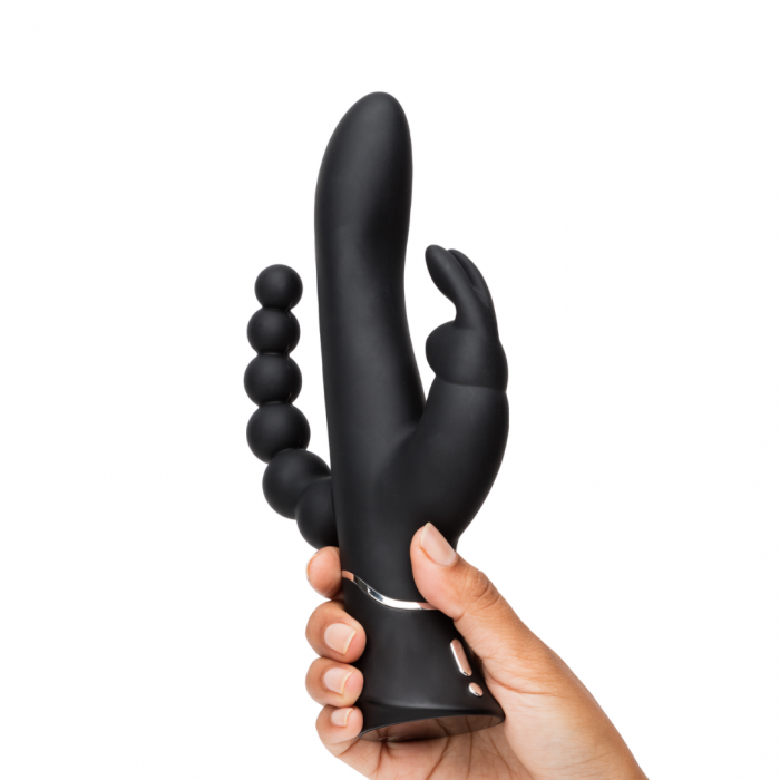 Vibrator Triple Curve Happy Rabbit, Negru [3]
