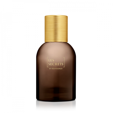 3.Sticla rotunda maro Les Secrets 50 ml + Capac auriu