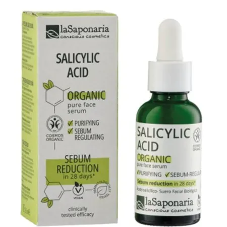 Ser pentru fata - Activ pur cu acid salicilic 30 ml, La Saponaria
