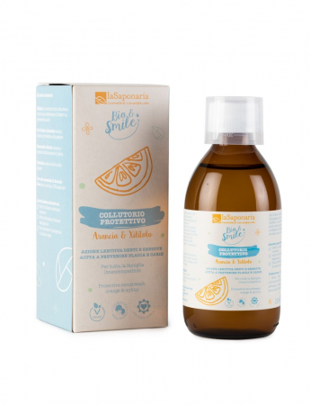 Apa de gura - Apa de gura La Saponaria protectoare cu portocala si xilitol, 250 ml
