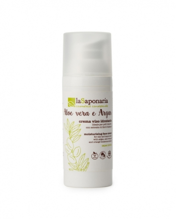 La Saponaria - Crema de fata hidratanta cu aloe vera si argan, 50 ml