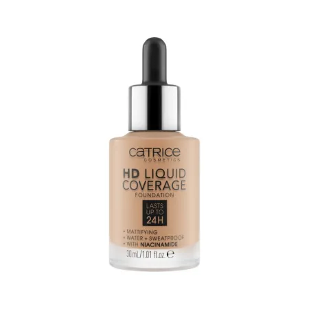 Ten - Fond de ten Rose Beige HD Liquid Coverage Foundation 050 - Rosy Ash, 30 ml, Catrice