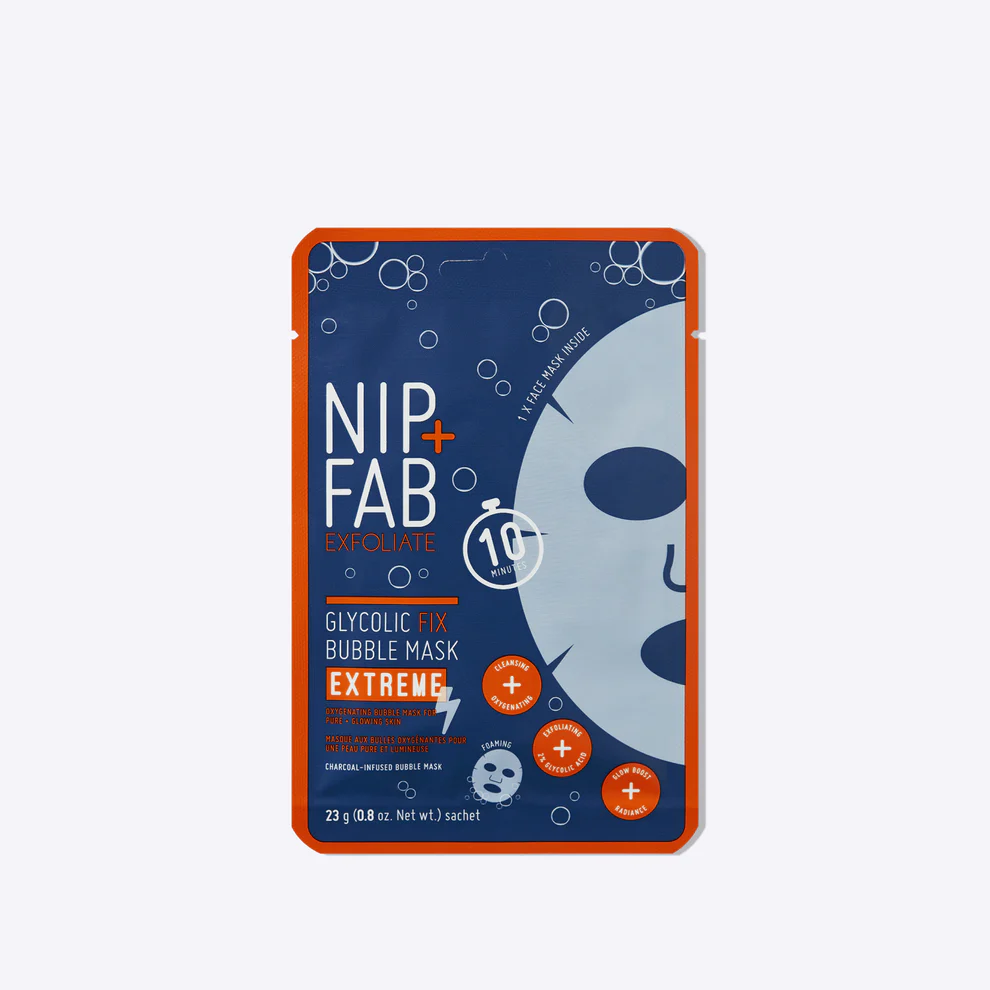 Ten - Glycolic Fix Extreme Bubble - Masca servetel pentru fata, NIP+FAB, 23 g