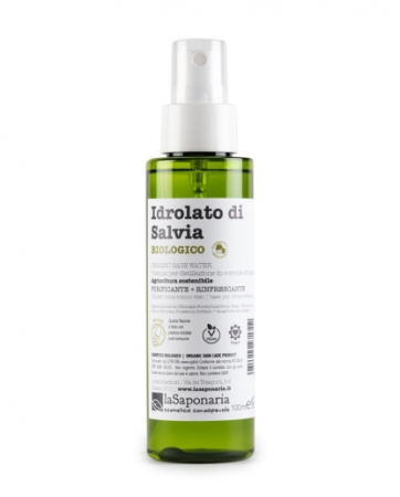 Ser pentru fata - Hidrolat bio (apa florala) anti-inflamator de salvie, 100 ml