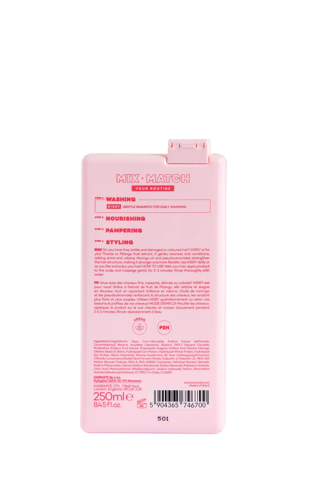 KISSY SAMPON pentru par subtire, fragil si deteriorat, HAIRMATE, 250ml [1]