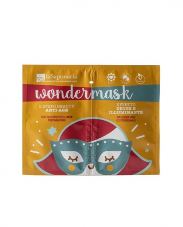Masti pentru fata - Masca de fata in doi pasi: anti-imbatranire si scrub pentru detox si efect de iluminare, 8+5 ml