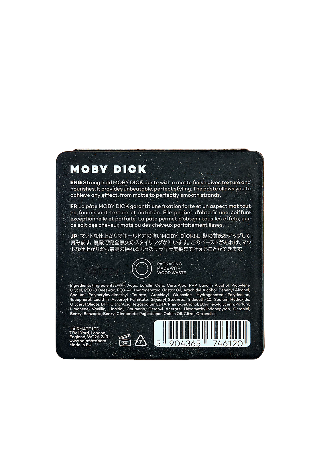 MOBY DICK Pasta mata cu fixare puternica pentru par scurt, HAIRMATE,75g [1]