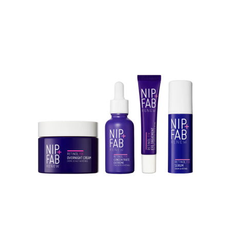 Seturi - NIP+FAB - Pachet Retinol Fix: Crema de noapte 3%, Serum concentrat 10%, Tratament pentru ochi 2% si Serum 3%
