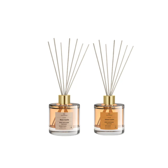 Branduri - Pachet Promo: Parfum pentru camera Black Vanilla (vanilie si piele), 200 ml + Parfum pentru camera Salted Cookie (caramel sarat), 200 ml