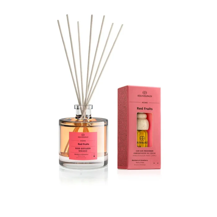 Equivalenza - Pachet Promo: Parfum pentru camera Red Fruits (mure si capsuni), 50 ml + Odorizant auto Red Fruits (Fructe rosii), 6 ml