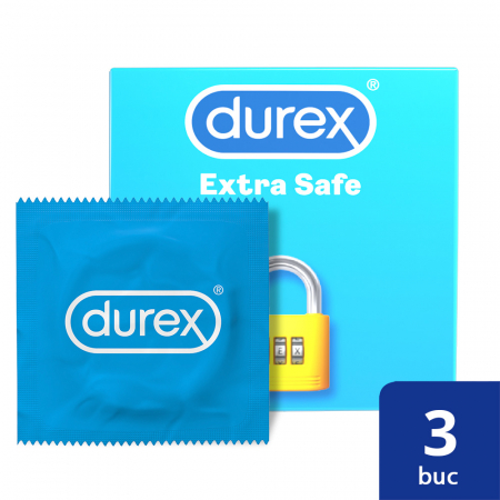 Prezervative - Prezervative Extra Safe 3 bucati, Durex